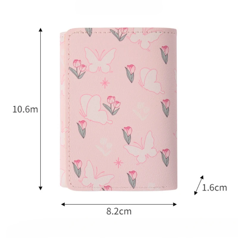 Women Cute Wallet Sweet Pink Three Fold Purse Card Holder for Girl New Travel Cash Coin Pouch Photo Card Bags - Image 2