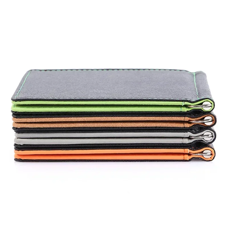 Brand Men Wallet Short Card Holder Wallets Purses PU Leather Money Clips Solid Thin Wallet for Men Purses - Image 5