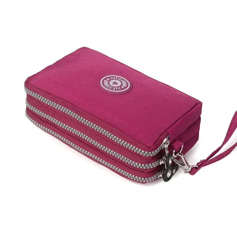 New Portable Women Wallets Phone Pouch Fashion Three Zippers Mini Bag Big Capacity Women Wallet Make-up Bag Coin Purse Handbag - Image 2