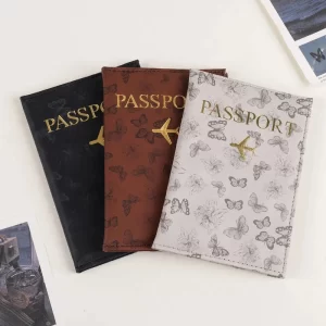 Elegant Butterfly PU Leather Passport Cover Holder Travel Accessories 1pcs Protective Case