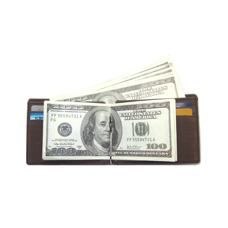 Brand Men Wallet Short Card Holder Wallets Purses PU Leather Money Clips Solid Thin Wallet for Men Purses - Image 2