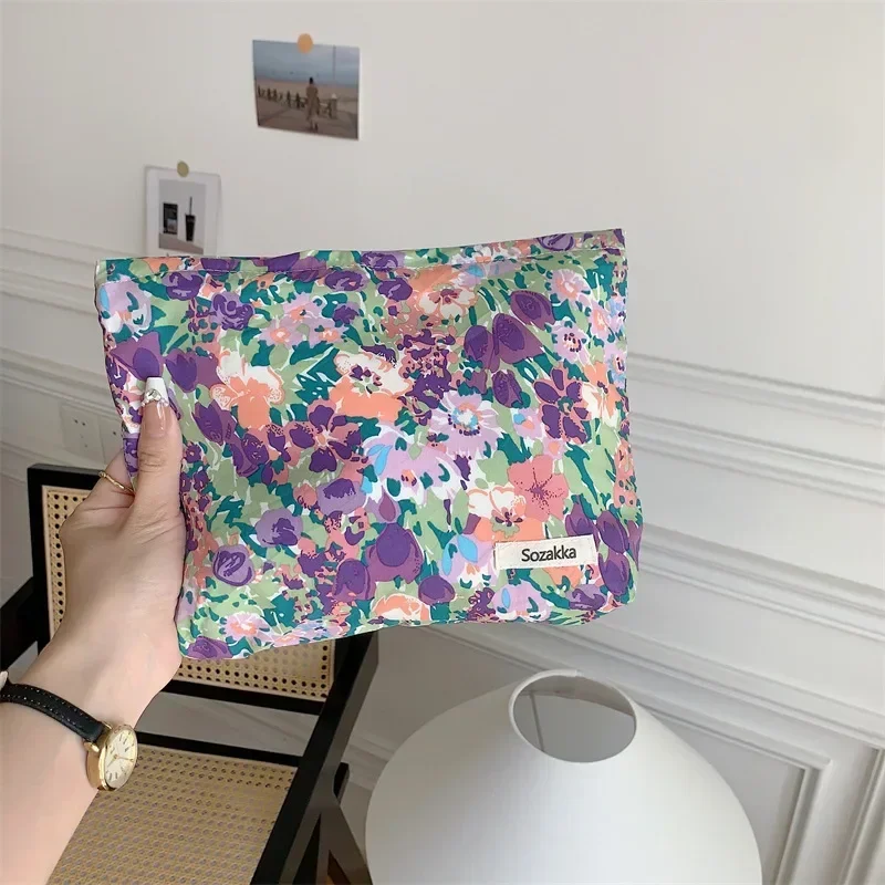 Fashion Vintage Floral Makeup Pouch Cosmetic Bag Organizer Wash Bag for Daily Clutch Storage Makeup Travel Toiletries Bathroom - Image 5
