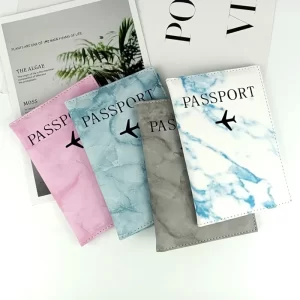 PU Leather Passport Cover Simple Plane Letter Print Women Men Travel Passport Case Holder Fashion Wedding Gift