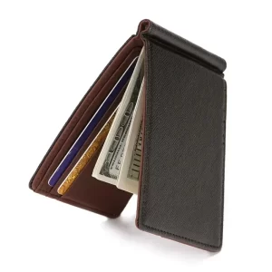 Brand Men Wallet Short Card Holder Wallets Purses PU Leather Money Clips Solid Thin Wallet for Men Purses